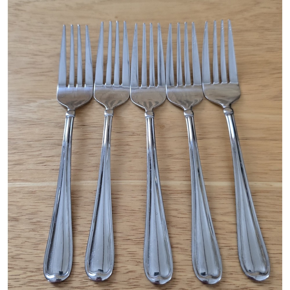 Pfaltzgraff Allure Stainless‎ Salad Forks 6.75" China Set of 5 Flatware